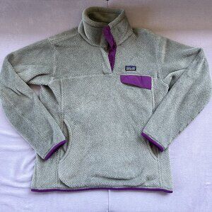 Patagonia Snap-T ReTool Pullover Fleece for Women in Grey/Purple (Size M Medium)